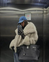 Tess Faux Fur Coat - Cream - XL