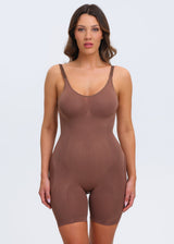 PowerMesh Sculpting Bodysuit Shorts - Light Coffee - XL/2X