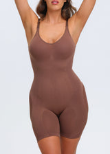 PowerMesh Sculpting Bodysuit Shorts - Light Coffee - 3X/4X