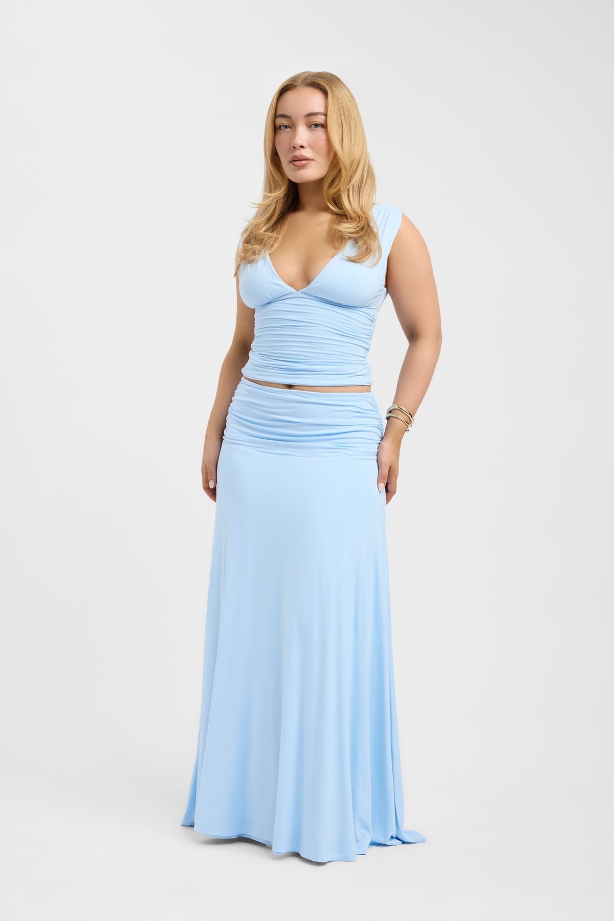 Ashley Maxi Skirt - L - Ice Water