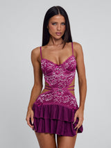 Santana Mini Dress - Burgundy - XS