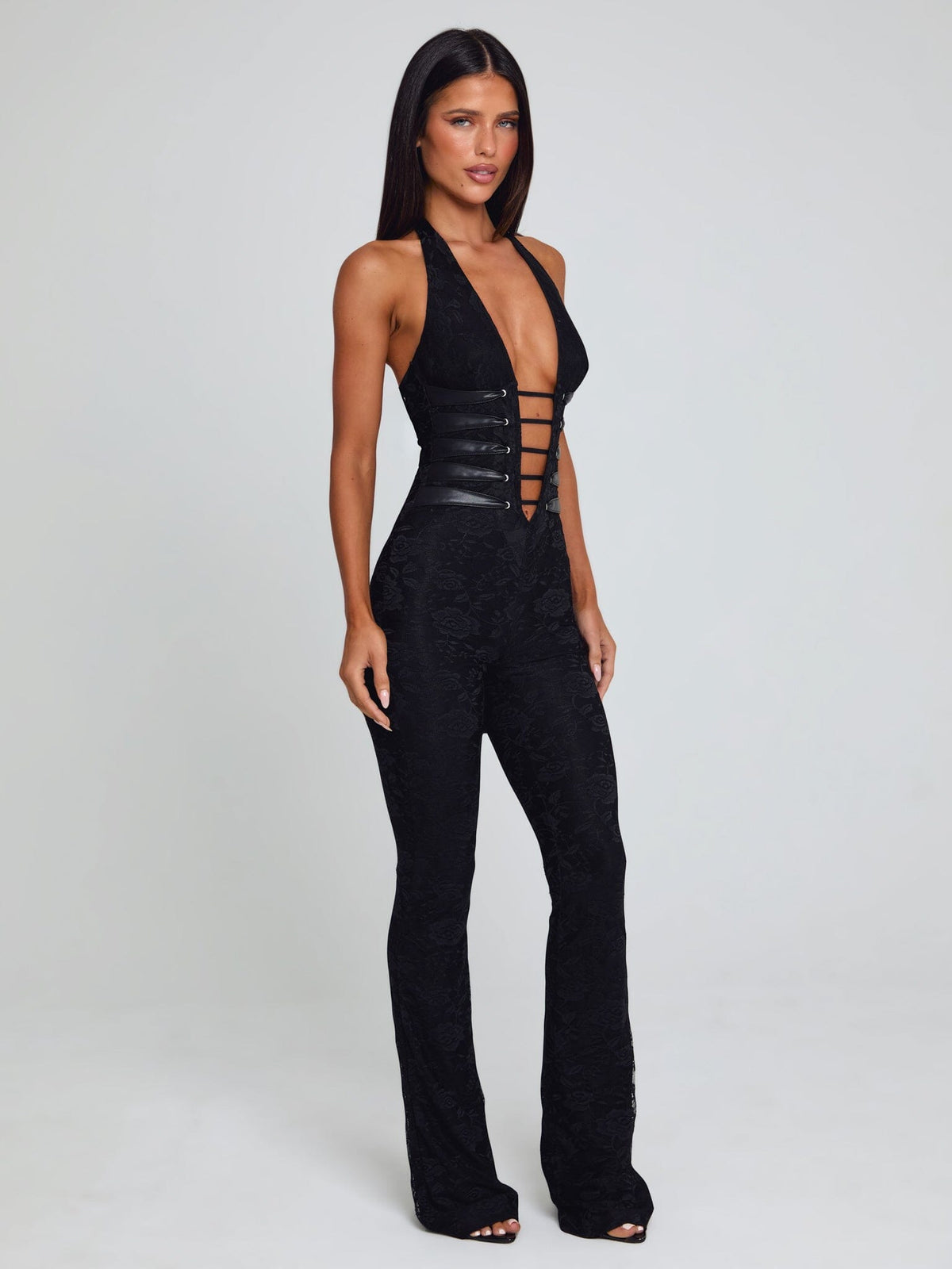 Yuna Lace Jumpsuit - Black - M