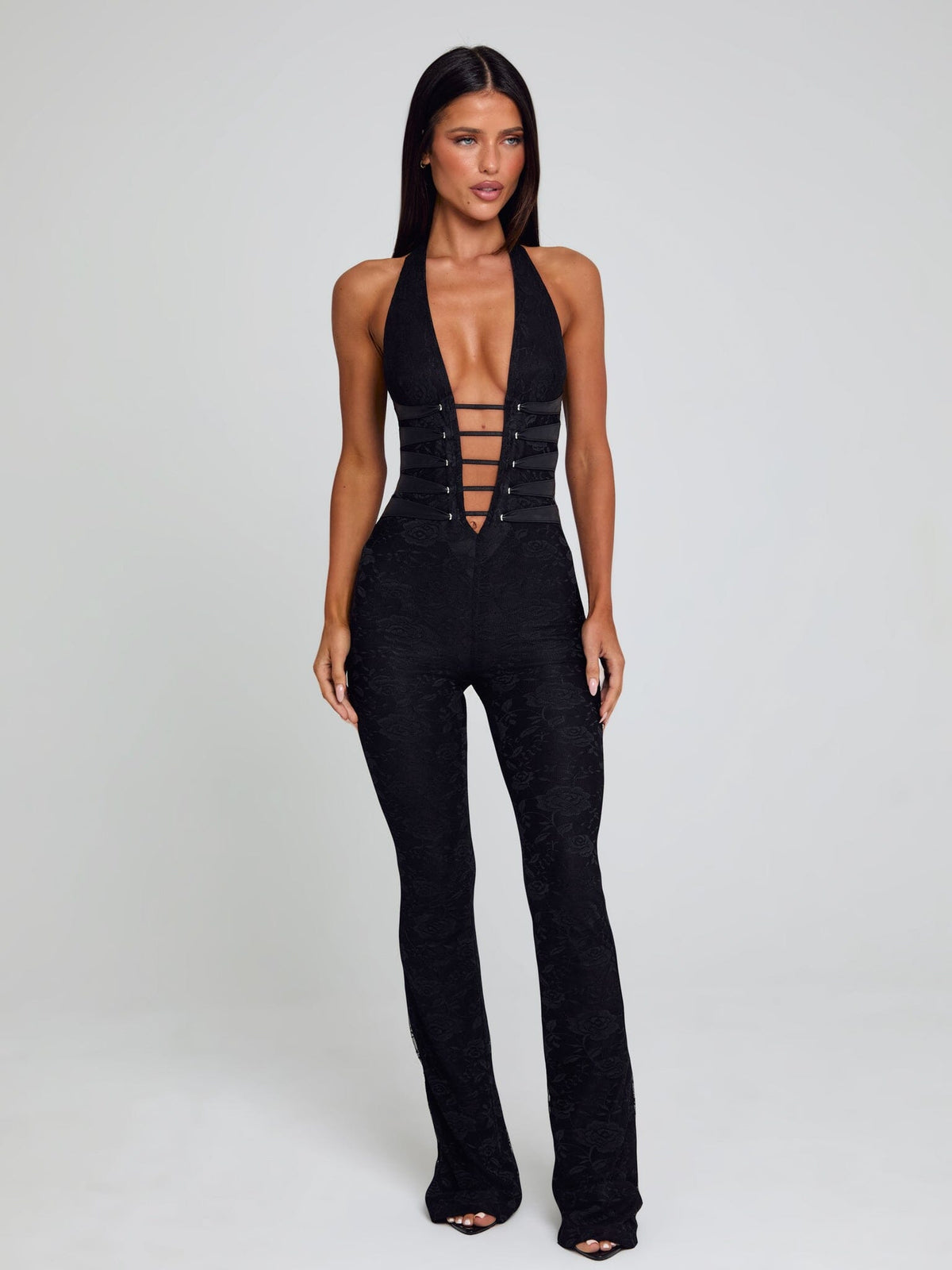 Yuna Lace Jumpsuit - Black - XS