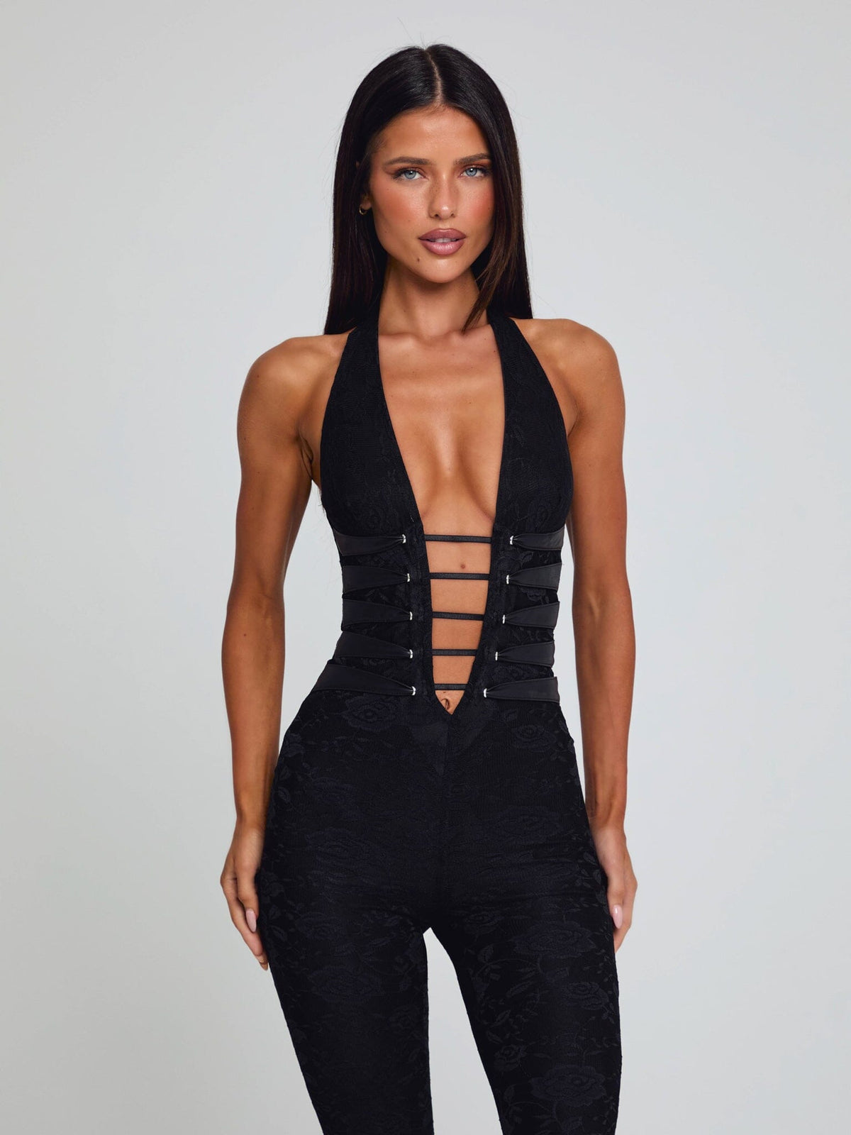 Yuna Lace Jumpsuit - Black - S