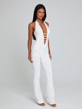 Yuna Lace Jumpsuit - White - L