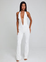 Yuna Lace Jumpsuit - White - S