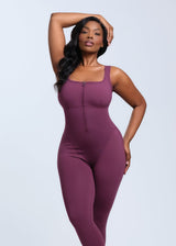 SaunaSculpt Compression Jumpsuit - Merlot - XS