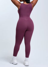 SaunaSculpt Compression Jumpsuit - Merlot - 3X