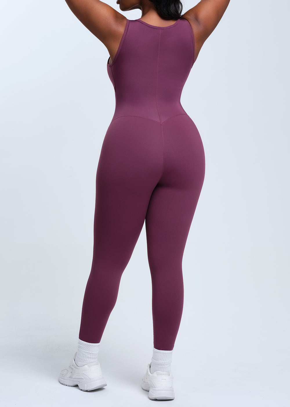 SaunaSculpt Compression Jumpsuit - Merlot - 3X