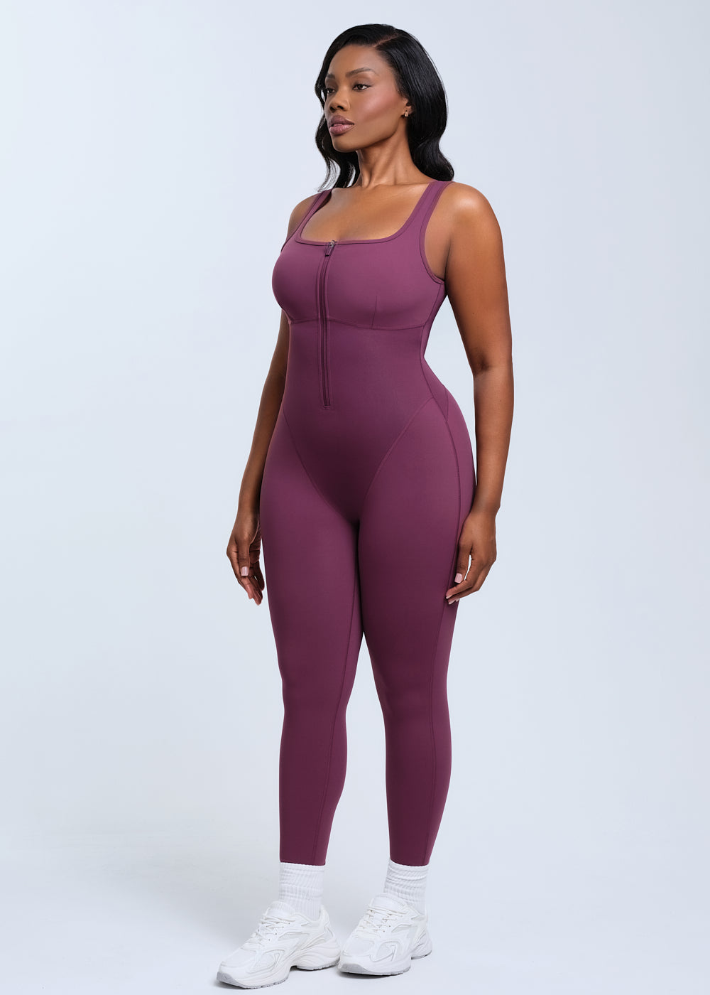SaunaSculpt Compression Jumpsuit - Merlot - XL