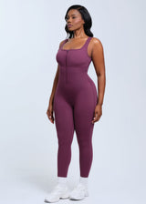 SaunaSculpt Compression Jumpsuit - Merlot - XL