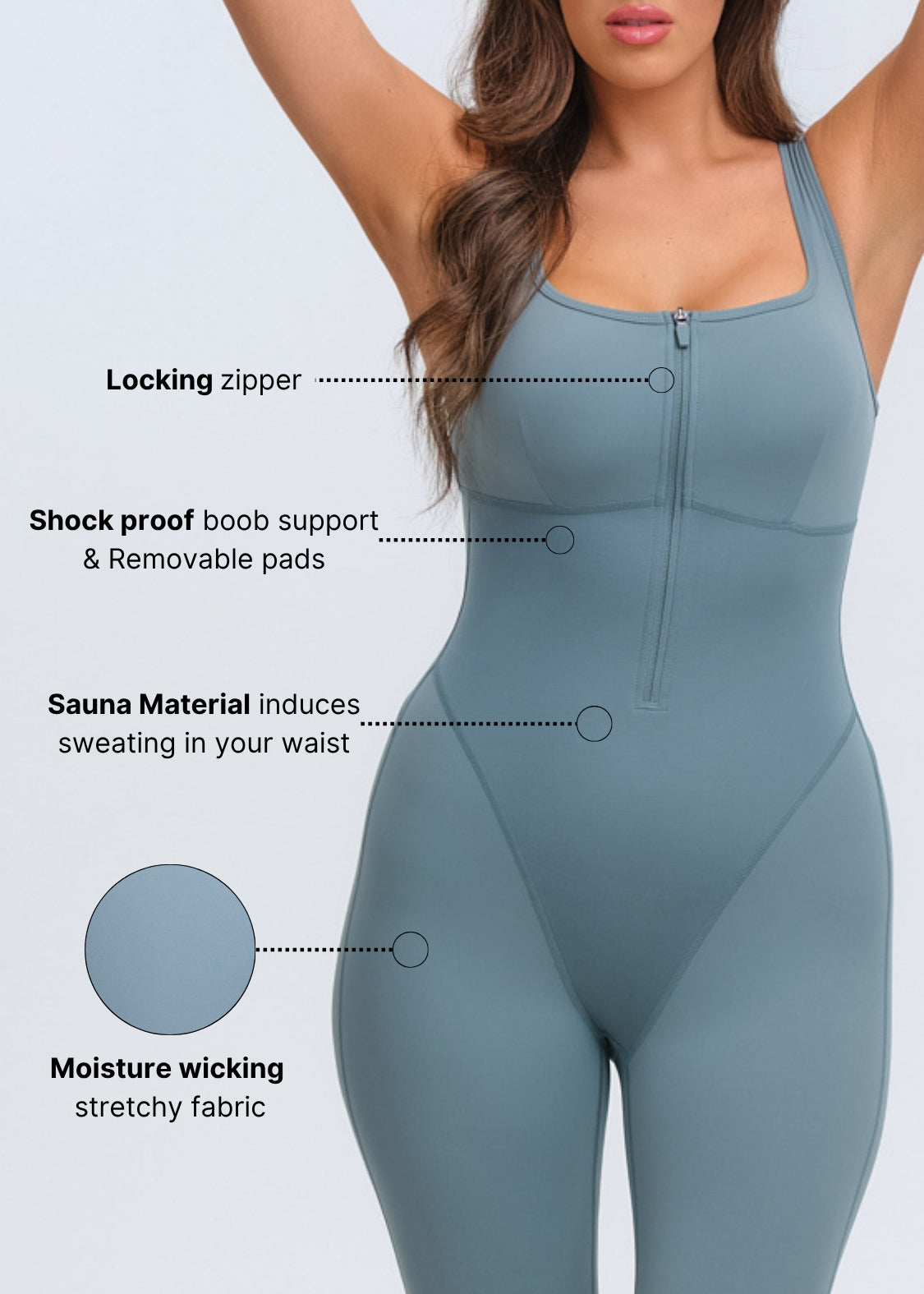 SaunaSculpt Compression Jumpsuit - Black - 3X