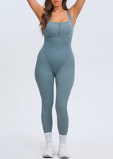 SaunaSculpt Compression Jumpsuit - Dusty Blue - M