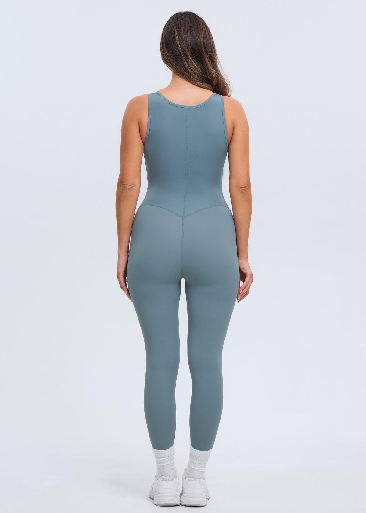 SaunaSculpt Compression Jumpsuit - Dusty Blue - XS