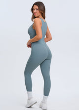 SaunaSculpt Compression Jumpsuit - Dusty Blue - 2X