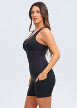 SaunaSculpt Compression Romper - Dusty Blue - 3X