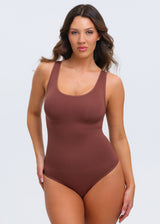 Essential Tank Bodysuit Thong - Coffee - XS/S
