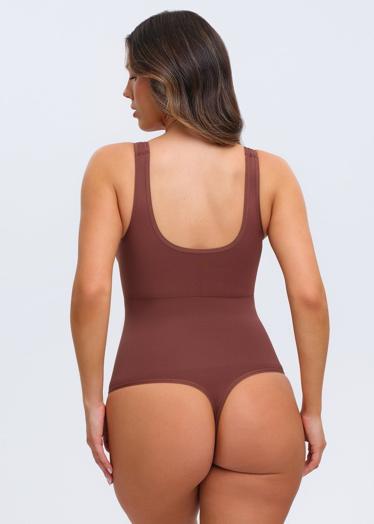Essential Tank Bodysuit Thong - Coffee - 3X/4X