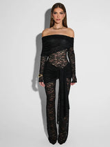 Zaria Sheer Jumpsuit - Black - XS