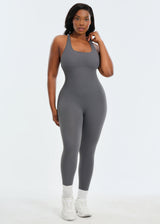 SnatchedKnit Backless Jumpsuit - Pink - M/L