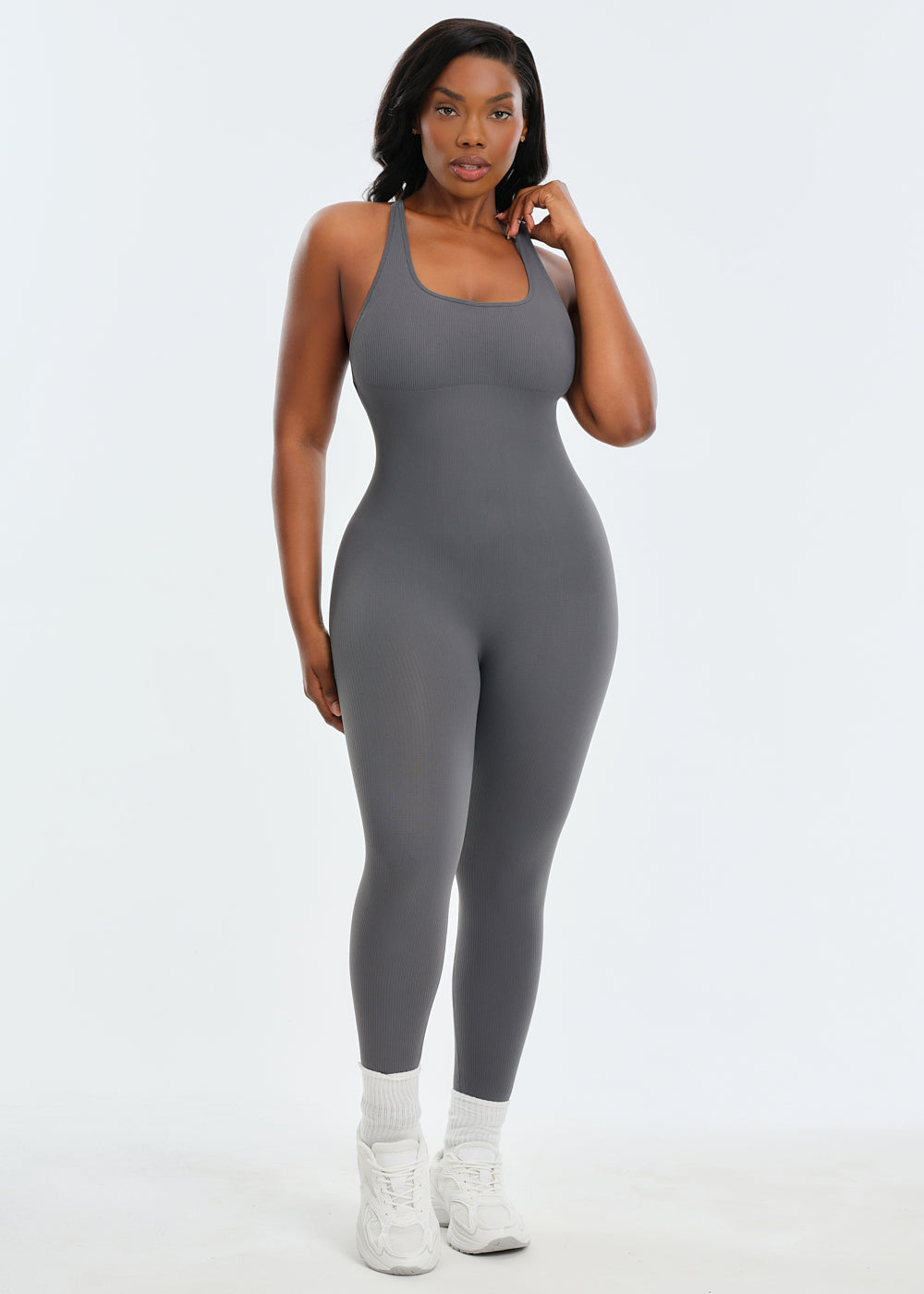 SnatchedKnit Backless Jumpsuit - Pink - M/L