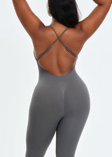 SnatchedKnit Backless Jumpsuit - Pink - XS/S