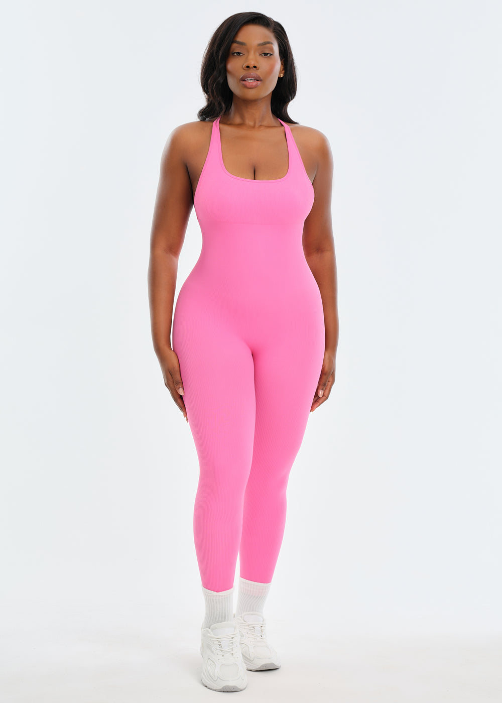 SnatchedKnit Backless Jumpsuit - Gray - M/L