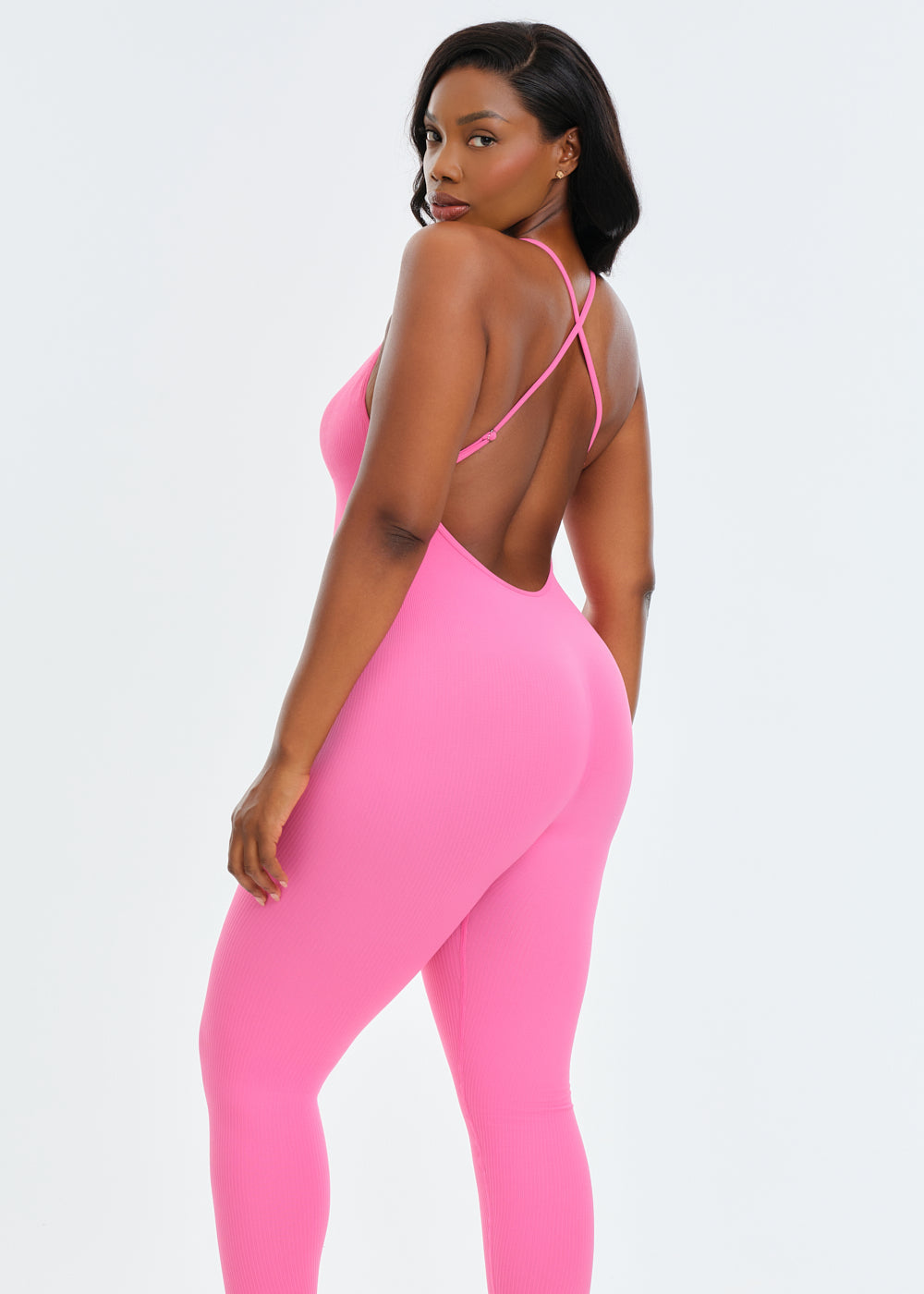 SnatchedKnit Backless Jumpsuit - Black - XL/2X