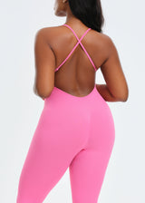 SnatchedKnit Backless Jumpsuit - Gray - 3X/4X