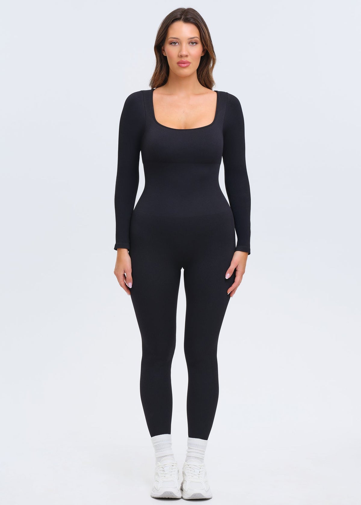 SnatchedKnit Longsleeve Jumpsuit - Black - XS/S