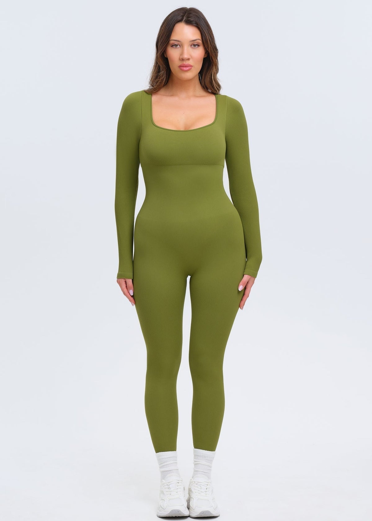 SnatchedKnit Longsleeve Jumpsuit - Green - 3X/4X