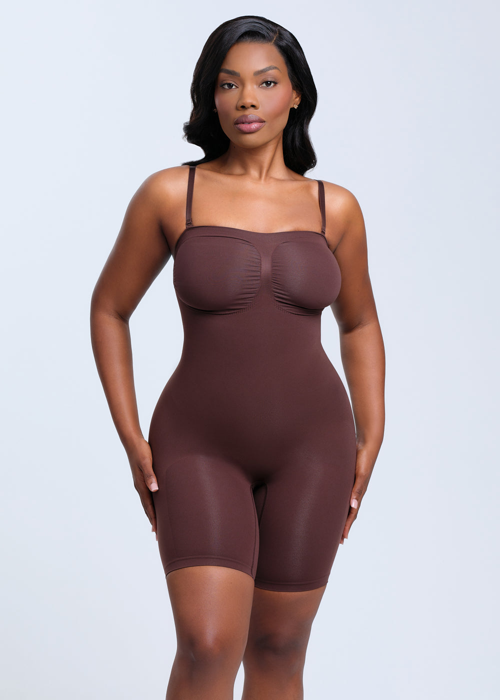 SmoothingSeamless Strapless Bodysuit Shorts - Toasted Almond - 2X