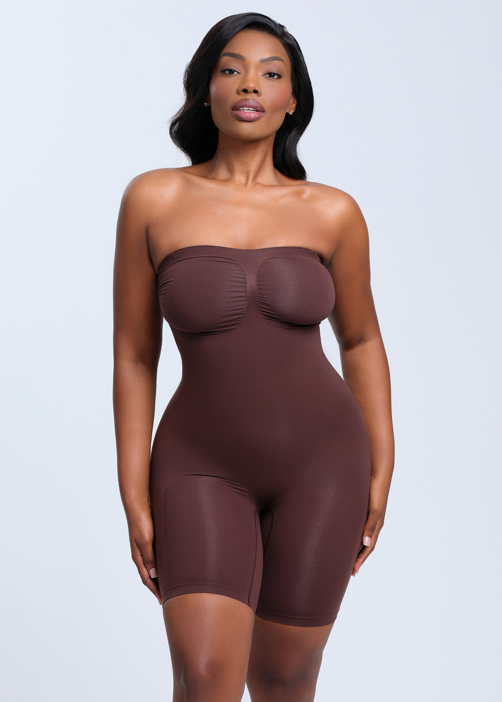 SmoothingSeamless Strapless Bodysuit Shorts - Black - 3X