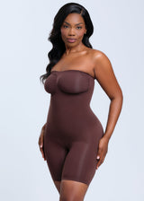 SmoothingSeamless Strapless Bodysuit Shorts - Black - L
