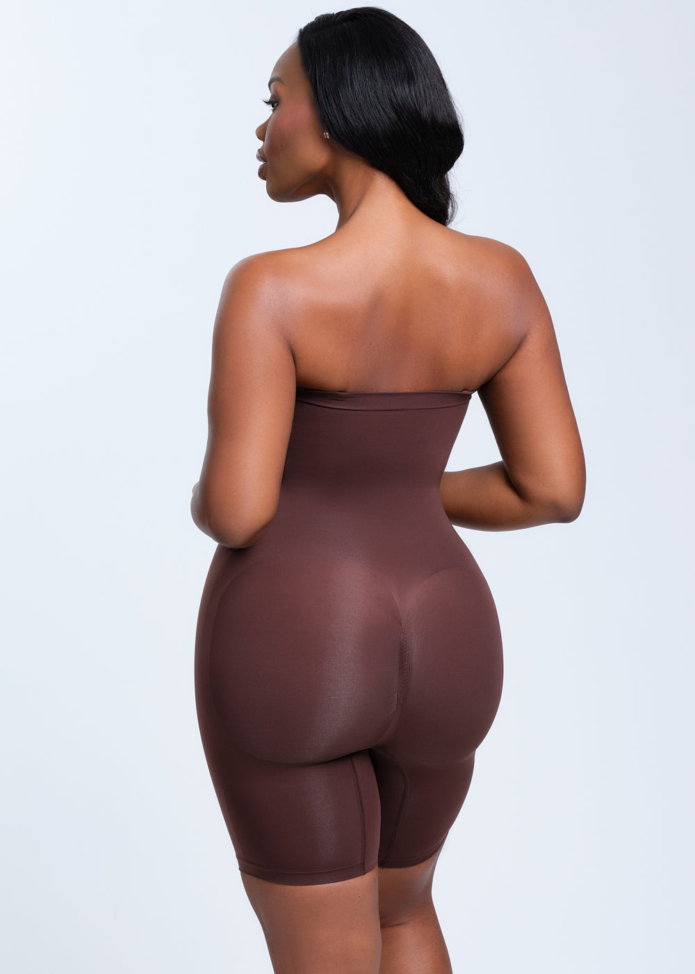 SmoothingSeamless Strapless Bodysuit Shorts - Black - XL