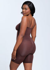 SmoothingSeamless Strapless Bodysuit Shorts - Toasted Almond - XL