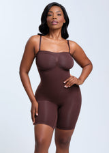 SmoothingSeamless Strapless Bodysuit Shorts - Dark Brown - M
