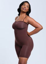 SmoothingSeamless Strapless Bodysuit Shorts - Dark Brown - L