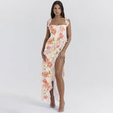 Maisa | Ruffle Maxi Dress - Black - XS