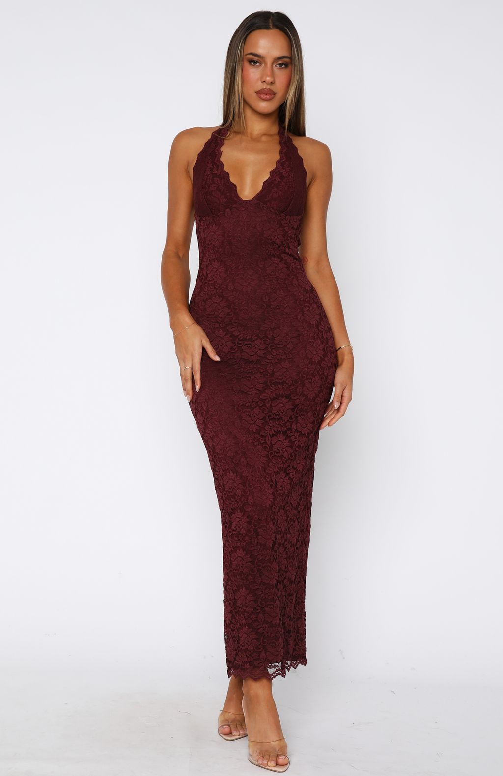 Mirabel Lace Maxi Dress - L - Black