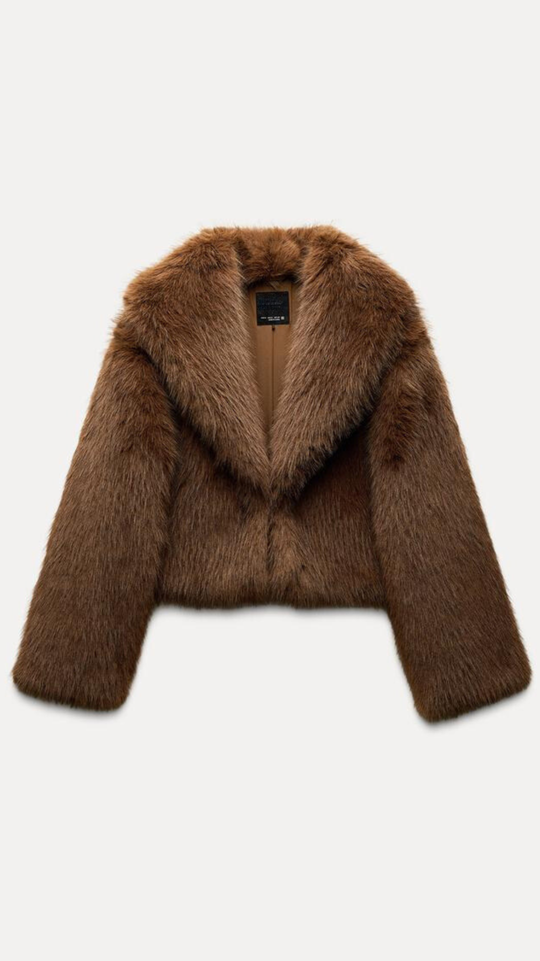 Tess Faux Fur Coat - Brown - S