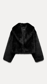 Tess Faux Fur Coat - Cream - S