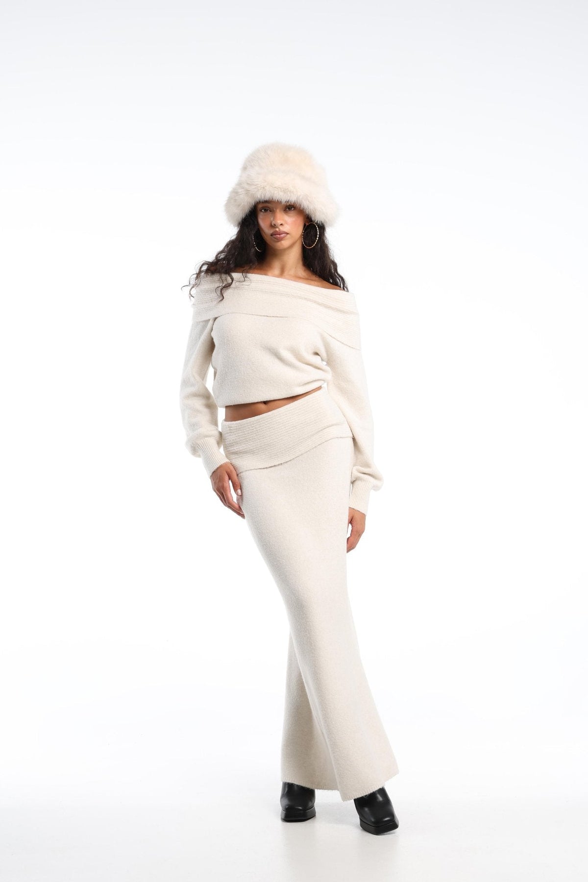 Selene Knit Maxi Set - Beige - M
