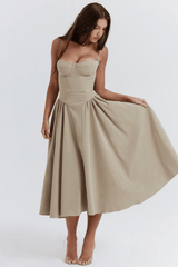 Celine Corset Dress - Navy - M