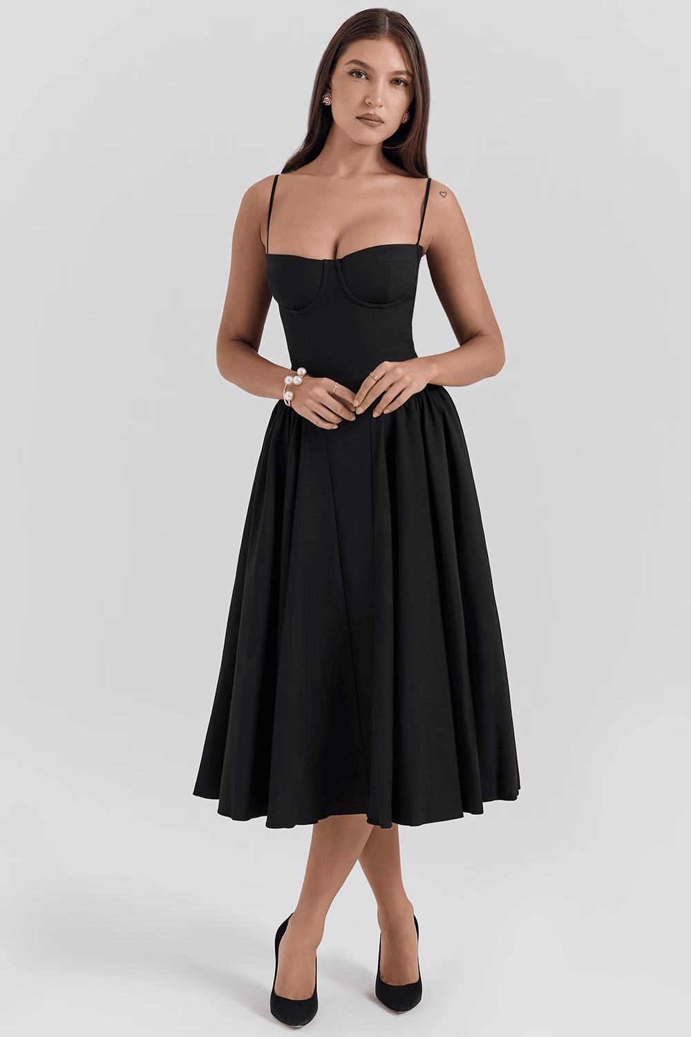 Celine Corset Dress - Navy - XL