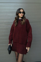 Rachel Knit Set - Wine Red - XS