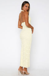 Mirabel Lace Maxi Dress - M - Yellow