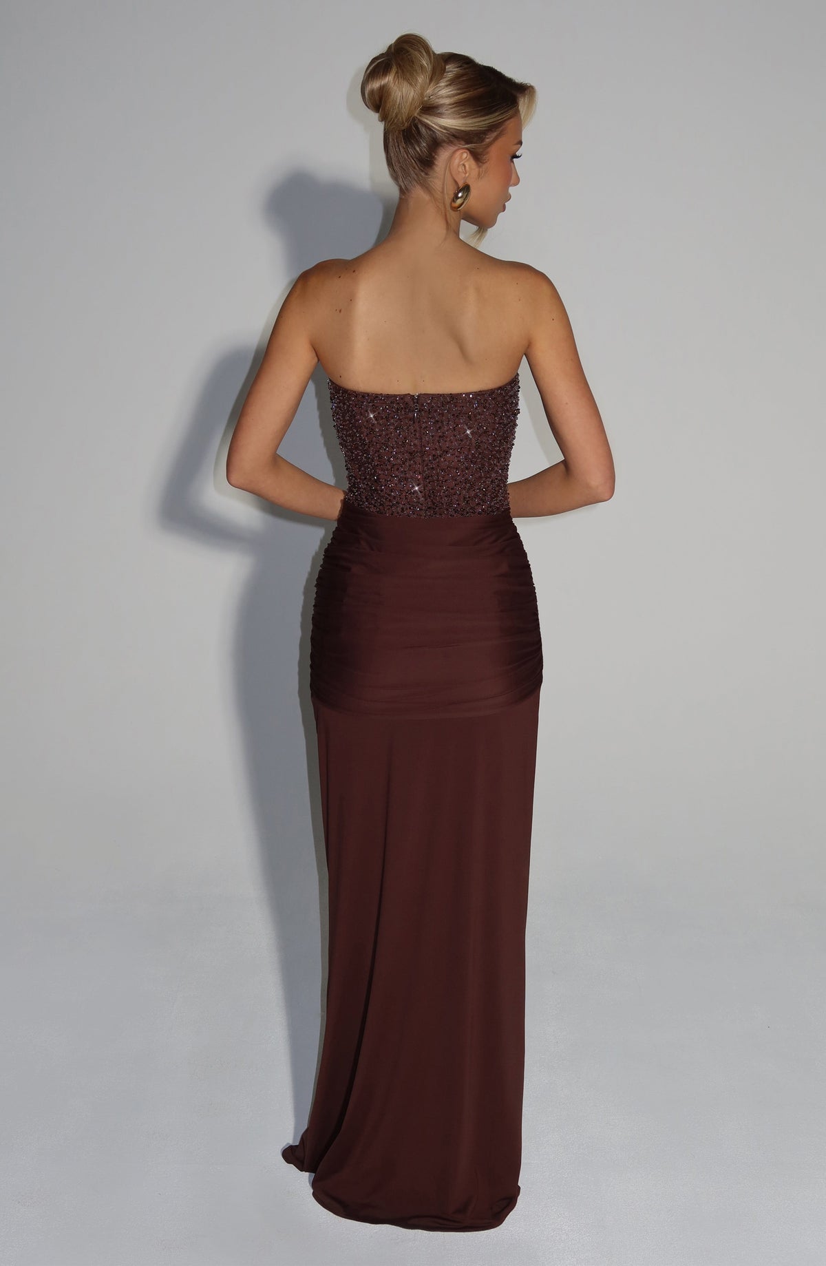 Carina Maxi Dress - Brown - S