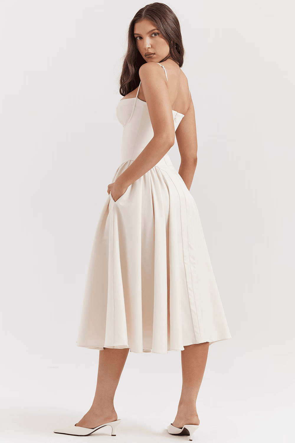 Celine Corset Dress - Beige - M