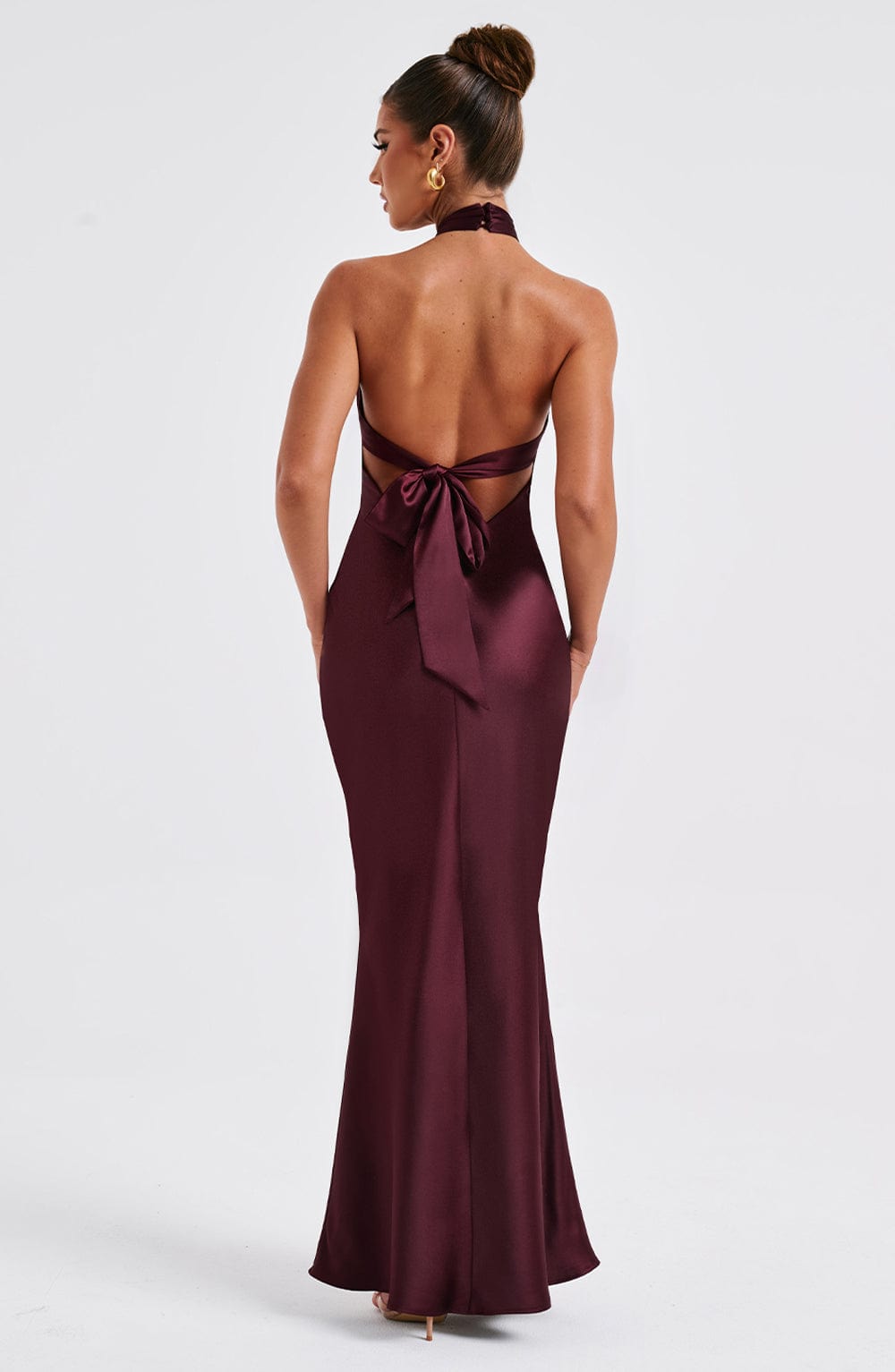 Rosaminta Halter Maxi Dress - Burgundy - XL - Burgundy